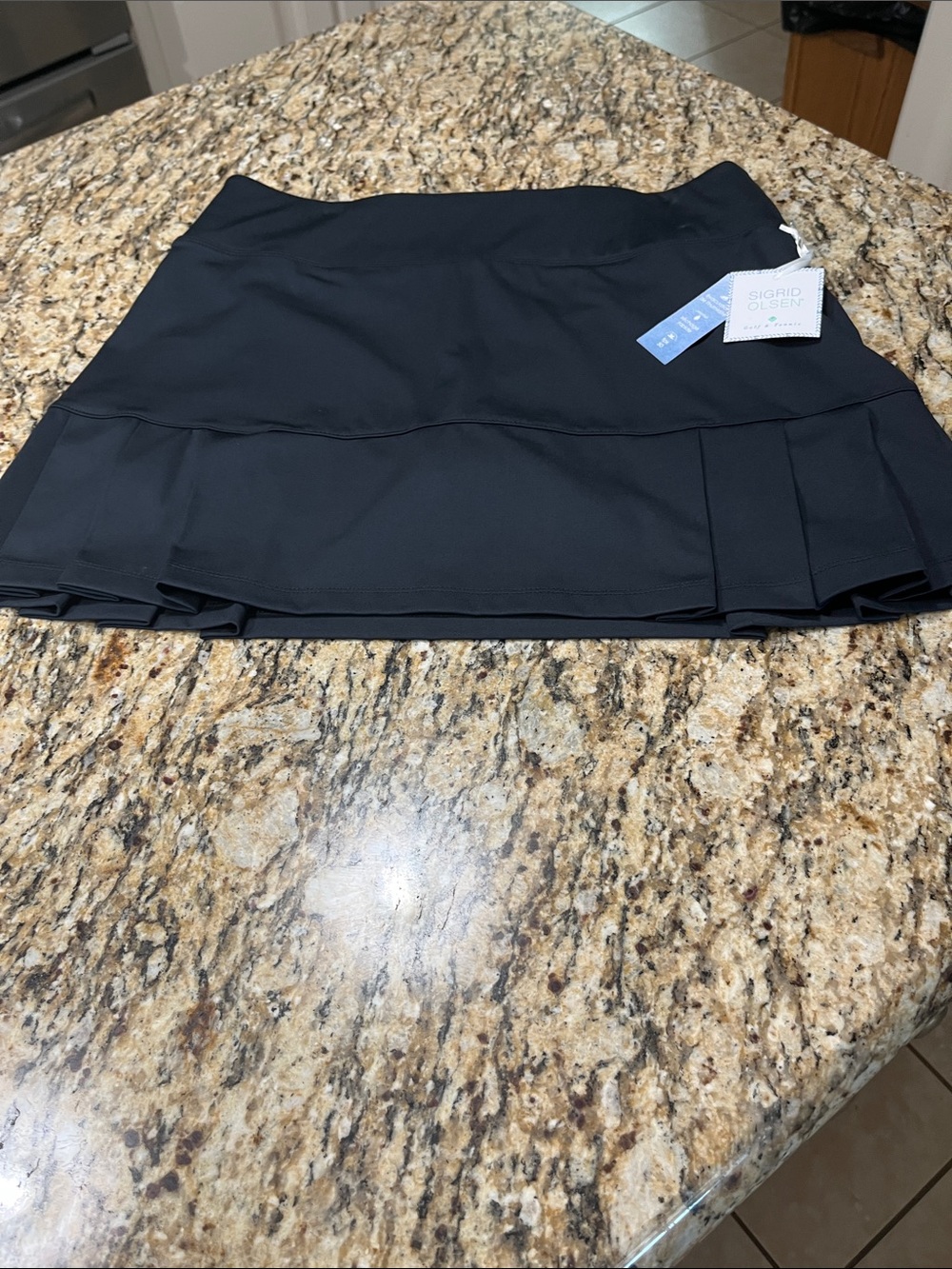 Sigrid Olsen Black Pleated Athletic Skirt